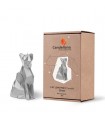 BOUGIE CHAT ORIGAMI SILVER 35H 18X10X7.6