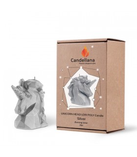 BOUGIE LICORNE ORIGAMI SILVER 74H 7X13.5X14