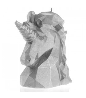 BOUGIE LICORNE ORIGAMI SILVER 74H 7X13.5X14