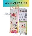 LOT 50 CARTES ANNIVERSAIRE 2 ASS