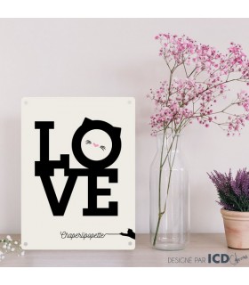 PLAQUE 15X20 CHAT LOVE C3