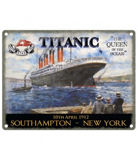 PLAQUE 15X20 TITANIC SOUTHAMPTON NEW YORK C3