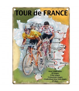 PLAQUE 15X20 TOUR DE FRANCE CARTE C3