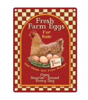 PLAQUE 15X20 FRESH FARM EGGS C3