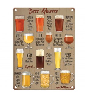 PLAQUE 15X20 BEER GLASSES C3