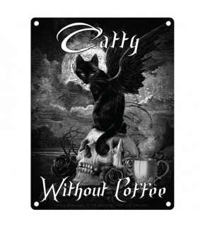 PLAQUE 15X20 CATTY WITHOUT COFFEE C3