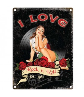 PLAQUE 15X20 I LOVE ROCK N ROLL C3