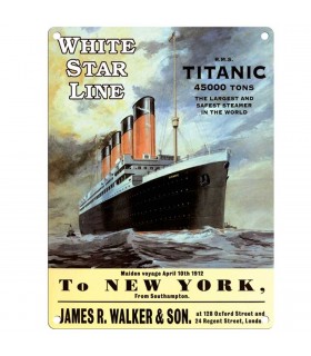 PLAQUE 30X40 TITANIC TO NEW YORK C2