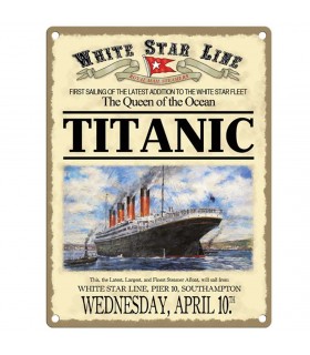 PLAQUE 30X40 TITANIC ADVERTISING FIRST SAILING C2