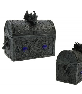 COFFRET DRAGON GRIS 15X9X12CM