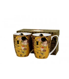 SET 2 MUGS 380ML KLIMT THE KISS BROWN C2