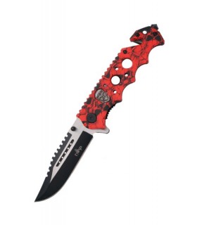 COUTEAU MANCHE ALU ROUGE/NOIR L.20.5CM