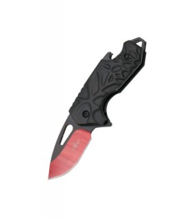 COUTEAU MANCHE ALU LAME ROUGE L.13CM