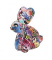 TIRELIRE LAPIN BALLON GRAFFITI 20X7X16 C2