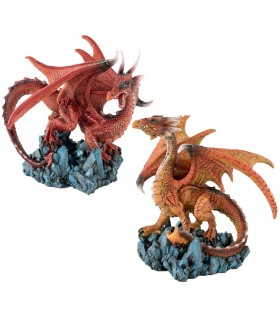 SET 2 DRAGONS ORANGE/ROUGE 16X10.5X16