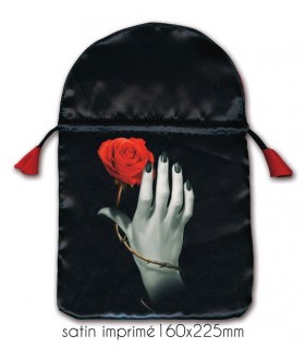 POCHETTE SATIN POUR JEU TAROT "ROSE HAND"