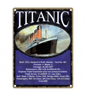 PLAQUE 15X20 TITANIC STATS C3