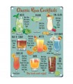 PLAQUE 15X20 CLASSIC RUM COCKTAILS C3