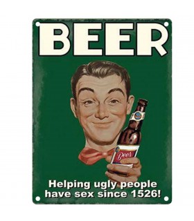 PLAQUE 15X20 BEER UGLY C3