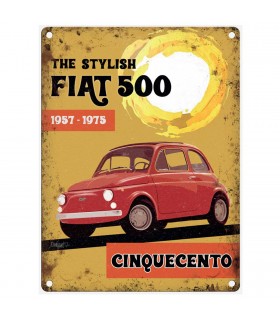 PLAQUE 30X40 THE STYLISH FIAT 500 C2