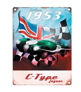 PLAQUE 30X40 JAGUAR C-TYPE 1953 C2