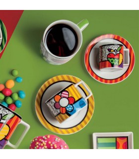 SET 2 TASSES CAPPUCCINO BRITTO FLOWER 220 ML