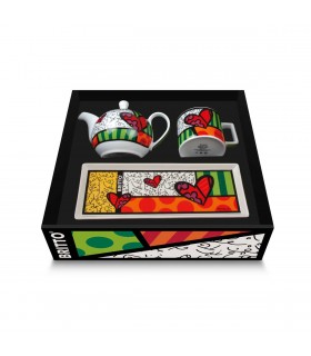 SET THEIERE + TASSE CAPPUCCINO + PLAT. BRITTO HEART