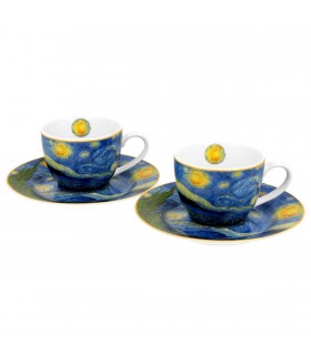 SET 2 TASSES EXPRESSO VAN GOGH STARRY NIGHT 100ML