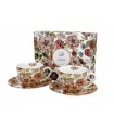 SET 2 TASSES+SOUCOUPES 280ML PASTEL FLOWERS BLANC