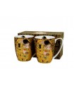 SET 2 MUGS 380ML KLIMT THE KISS BROWN C2