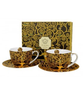 SET 2 TASSES+SOUCOUPES 280ML KLIMT TREE OF LIFE