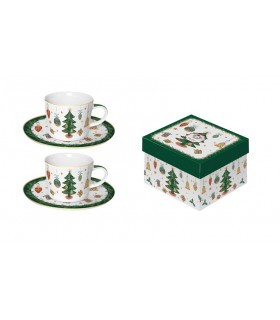 SET 2 TASSES EXPRESSO 90ML AROUND CHRISTMAS TREE