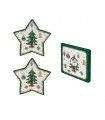 SET 2 PLATS ETOILES 15.5CM PORCELAINE CHRISTMAS TREE