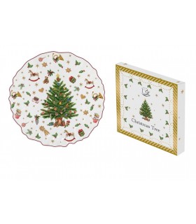 PLAT 25CM PORCELAINE CHRISTMAS TREE C2