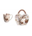 MUG 350ML PANIER SANTA ON SLEIGH SET DE 4