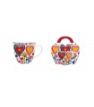 MUG 460ML COLORFUL COEURS 2 PANIER SET DE 4