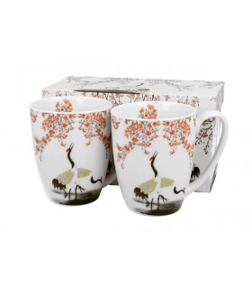 SET 2 MUGS 380ML SAKURA & CRANES C2