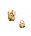 MUG 460ML TULIPES PANIER SET DE 4