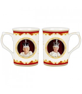 MUG ROI CHARLES III+CAMILLA RECTO/VERSO 300ML SET DE 6 