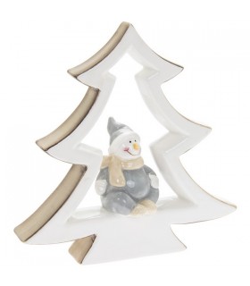 BONHOMME DE NEIGE DANS SAPIN 16.5x16.5 C2