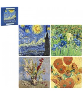 SET 4 COASTERS CERAM VAN GOGH ASS 11X11 C4