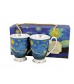 SET 2 MUGS 320ML VAN GOGH STARRY NIGHT GOLDEN LINE