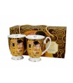 SET 2 MUGS 320ML KLIMT KISS BROWN GOLDEN LINE