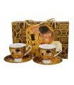 SET 2 TASSES+SOUCOUPES 220ML KLIMT KISS BROWN G.LINE