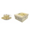 SET 2 TASSES EXPRESSO 100ML KLIMT TREE OF LIFE ECRU