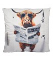 COUSSIN VACHE DES HIGHLANDS TOILETTES 45X45 C2