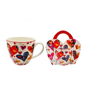 MUG 460ML COLORFUL COEURS 1 PANIER SET DE 4