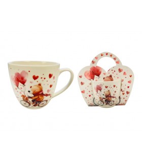 MUG 460ML OURS VELO COEURS PANIER SET DE 4