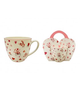 MUG 460ML VALENTINE COEURS PANIER SET DE 4