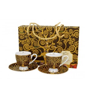 SET 2 TASSES EXPRESSO 90ML KLIMT TREE OF LIFE G.LINE